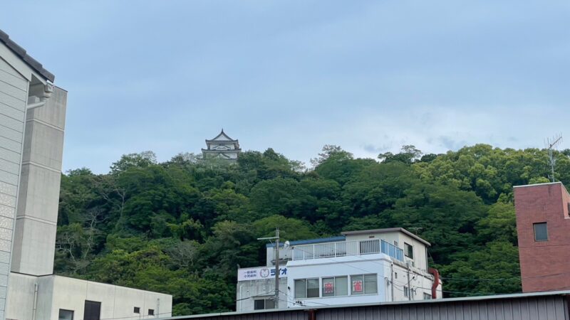 ふもとから見上げる宇和島城